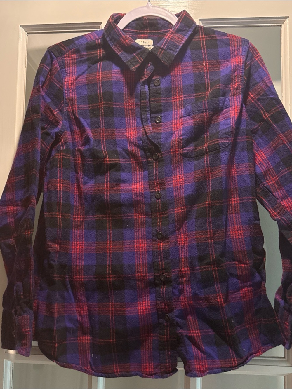 L.L. Bean Women’s Red and Blue Plaid Flannel Shirt